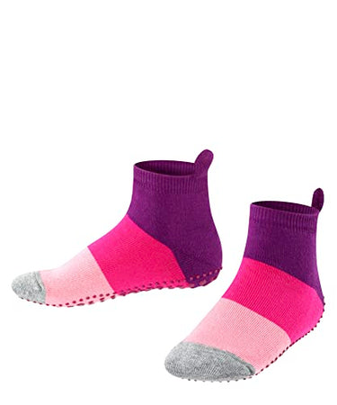 FALKE Unisex Kinder Stoppersocken Colour Block K Hp Baumwolle rutschhemmende Noppen 1 Paar, Rosa Crocus 6962, 23/26 EU im Sale